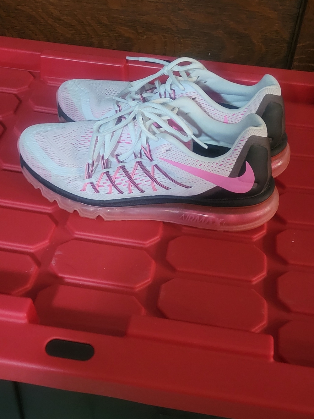 Nike Women’s Pink and White Air Max Running Shoes